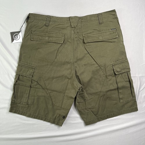 Volcom Shorts Mens 38 Army Green Slargo Cargo Utility Skater Work Casual NWT - Picture 10 of 12