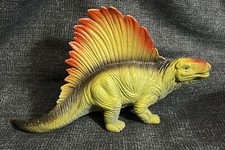 DIMETRODON Dinosaur 2000 Toy Rubber Figure 8" Gray Yellow 1072-p10 Flaws