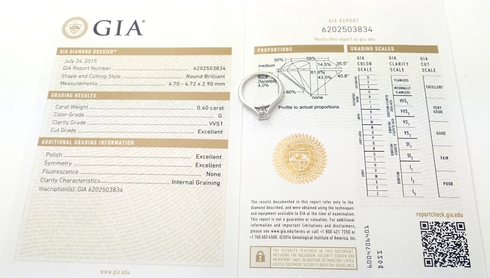 ¡Auténtico! Anillo de compromiso solitario de diamantes Cartier de platino de 0,40 quilates VVS1/G Foto 4 de 4