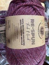 Lion Brand Re-Spun Thick  Quick Yarn Lot of 6 Dark Cherry Red Color Recycled