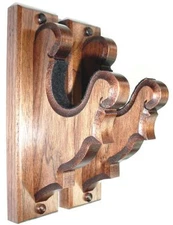 Walnut Wooden Gun Rack Hangers Rifle Shotgun Old Style Wall Display 2" Inch