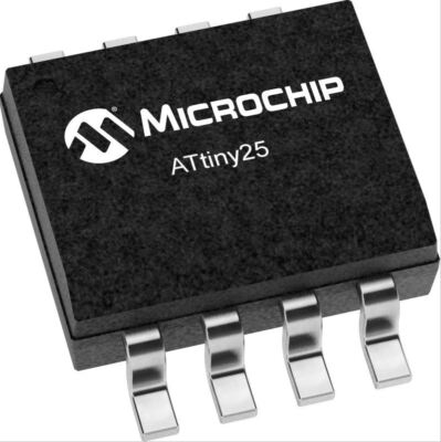 Integrated circuit ATTINY25-20SSU AVR 2K ISP 2.7V 8-SOIC