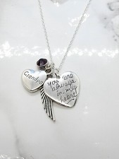 "You are always in my heart" Memorial Necklace for Grandpa Sympathy Gift