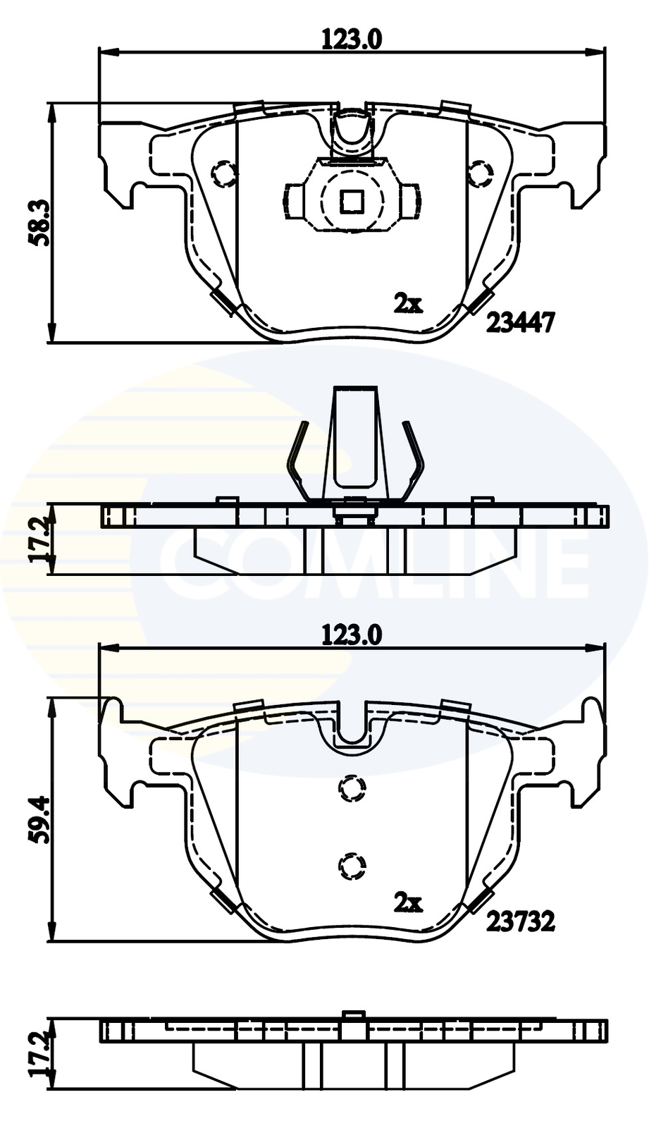 Rear COMLINE CBP02295 Brake Pad Set, disc brake for BMW