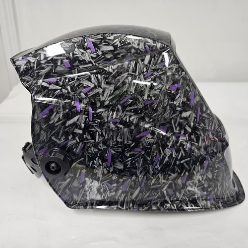 Hydro Dipped Welding Helmet AUTO DARK WHAM30 FORGED PURPLE CARBON FIBER NEW - Picture 3 of 7
