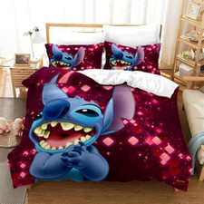 Cartoon Cute Lilo Stitch Full Bedding Duvet Covers Set 4pcs