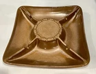 Frankoma Pottery Square Ashtray Serving Tray 490 Bronze/Brown Western Wheel