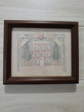 Designs With Scissors Scherenschnitte Framed "BLESS OUR HOME" Colonial Circa '90
