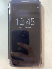 Auténtica Funda Abatible Samsung S-View Para Samsung Galaxy S7 Solo - Transparente