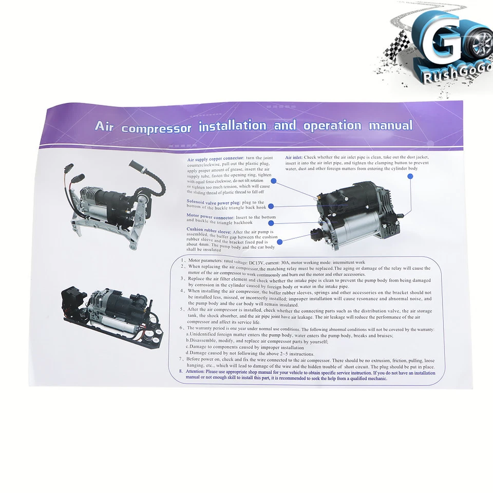 Bomba compresora de suspensión neumática deportiva para Land Rover LR3 2005-2013 Range Rover Foto 2 de 4