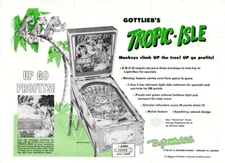 Wow! Original 1962 Gottlieb Tropic-Isle pinball flyer/brochure! Rare! Free Ship!