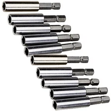 10Pack Standard Hex Shank Magnetic Bit Extension Holder for Power Tools