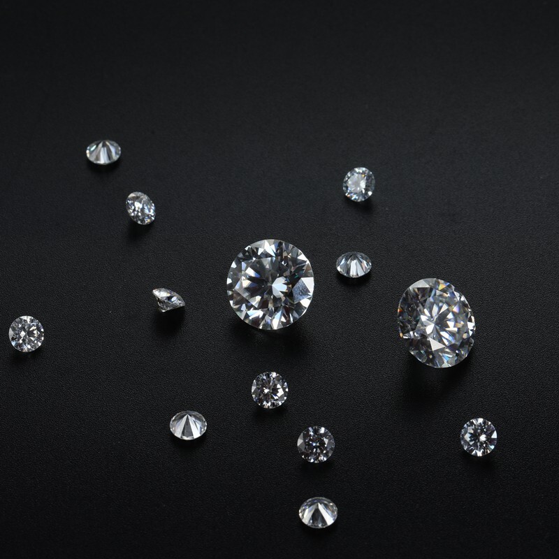 3pcs 2ct White Round Cut Loose Moissanite Stone D Color VVS1 GRA ...