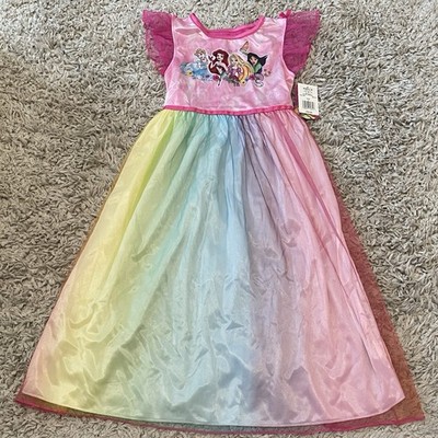 NWT Disney Princess Rainbow Tulle Fantasy Nightgown, Size 8