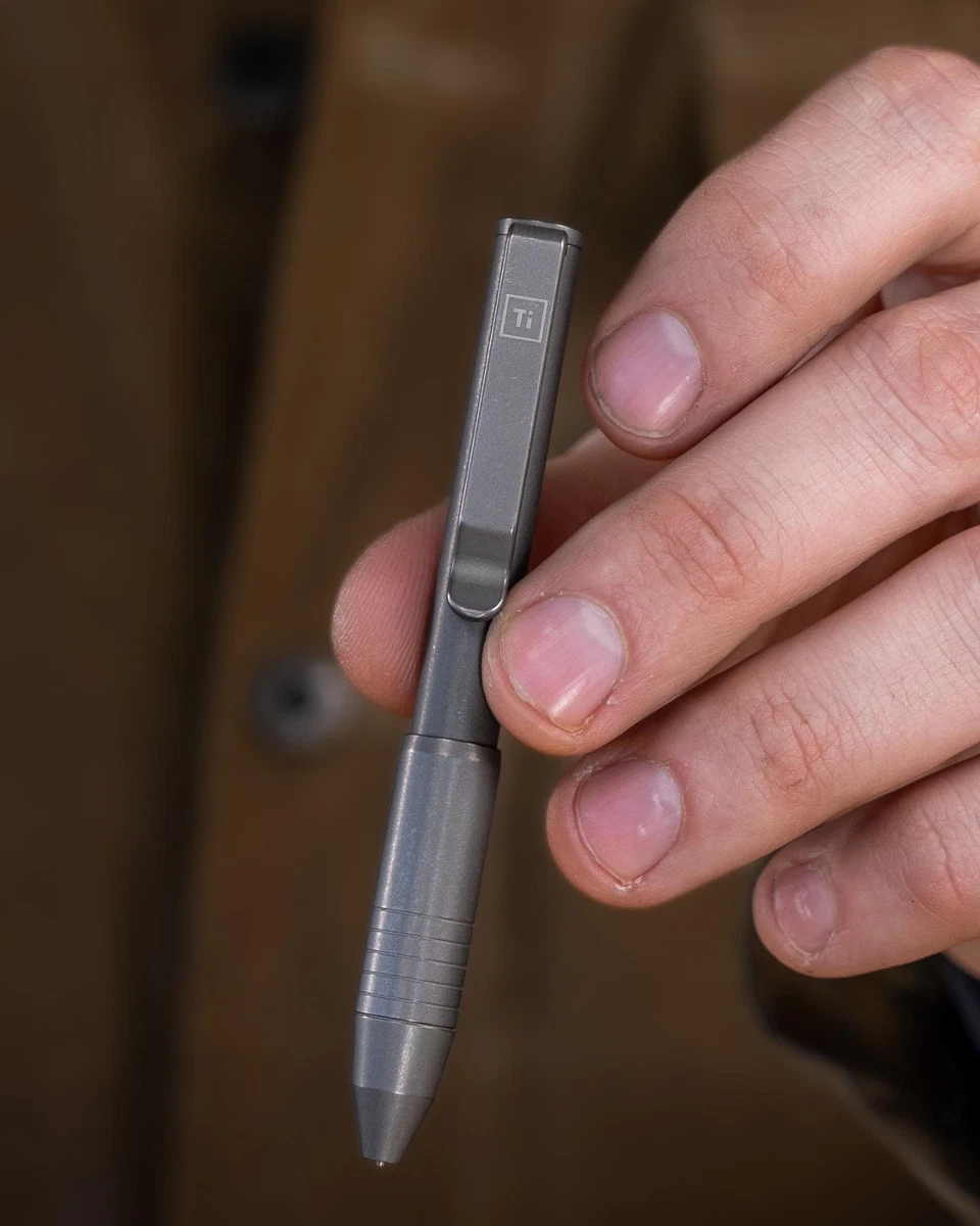 Big Idea Design Pocket Pro Pen Stonewash Titanium Auto-Adjusting Collet Grip