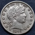 1893 O Barber Quarter 25c High Grade UNC Uncirculated Details #96572