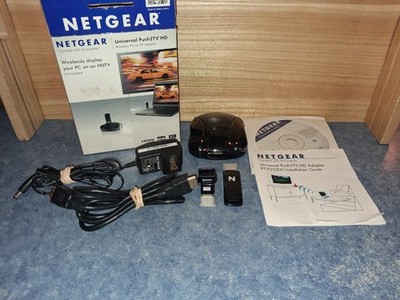 Netgear Wireless PC to TV Adapter PTVU1000 Universal Push2TV HD-Works Perfect! 