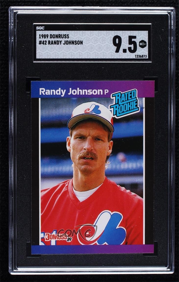 1989 Donruss Rated Rookie Randy Johnson (*Denotes* on Back) SGC 9.5 Mint+ 01pl