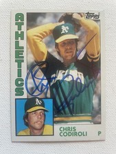 Signed 1984 Topps Chris Codiroli Oakland A’s Autographed Auto