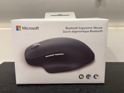 NEW--Microsoft BLACK Bluetooth Ergonomic Mouse w/Thumb Rest & Precise Tracking