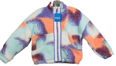 DSG Girls' Cozy Fleece Ice Cave multicolor Full Zip Jacket NWT Size Small 8 - 9
