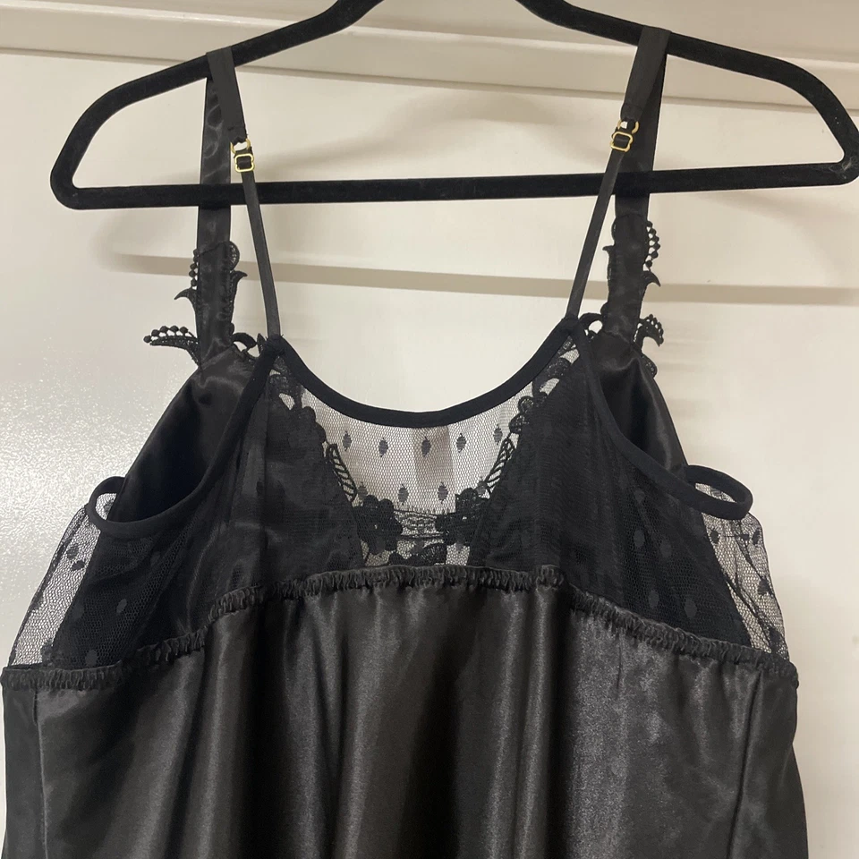 Camisón FLORA by FLORA NIKROOZ Negro STELLA Largo Quimise AJUSTE DE ENCAJE CON BATA XL Foto 4 de 4