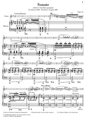 Edvard Greig Violin Sonata in G Major, Op. 13 Violin and Piano