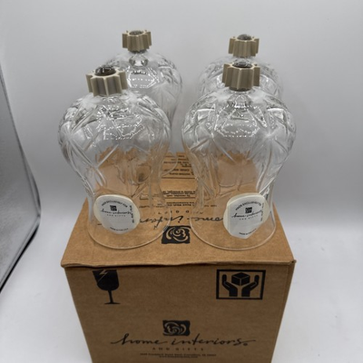 #ad Vintage Home Interior Hurricane Clear Votive Cup Set 4 Original Box 1109 NEW $24.99