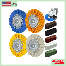 8" Airway Buffing Wheel, 9Pcs Aluminum Wheel Polishing Kit in Diameter 5/8 inch