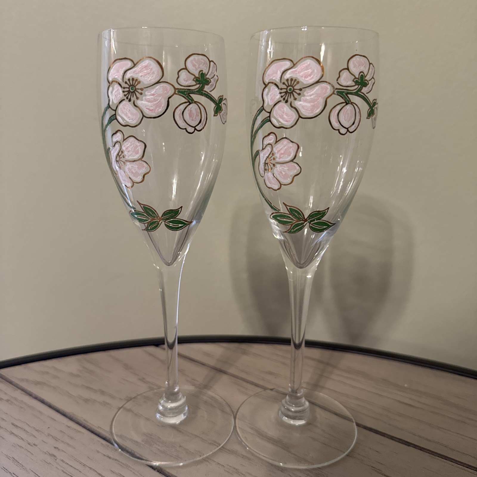 Vintage Perrier Jouet Champagne Flutes 7.5