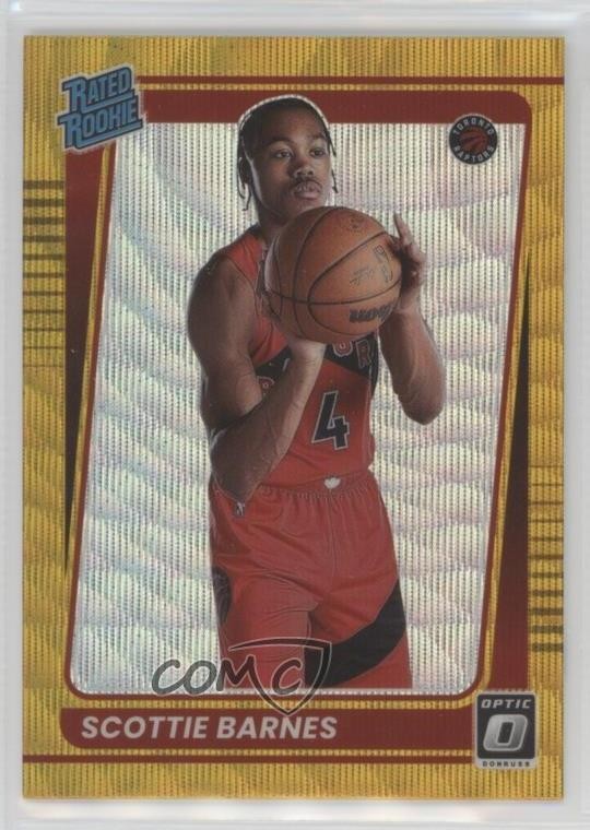 2021 Panini Donruss Optic Rated Rookie Gold Wave Prizm Scottie Barnes #186 0o5t