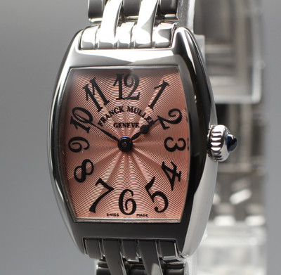 [Exc+5 Box] Franck Muller Tonneau Curvex 2251QZ 22mm Pink Damen Quarzuhr