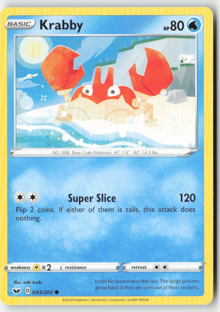Pokemon - Krabby #43/202 Regular - Sword & Shield