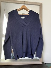 Aerie Sweater Women Small Blue Oversized V-Neck Waffle Knit Pullover Loungewear