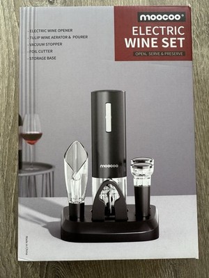 Electric Wine Opener with Charging Base, Cordless Wine Bottle Opener NEW