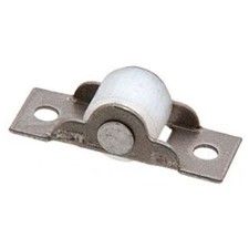 5/8" Nylon Sliding Door Rollers Steel Housing Pair Mill Finish