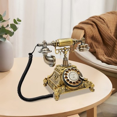 Old Fashioned Telephone Retro Vintage Rotary Dial Phone Home Decor