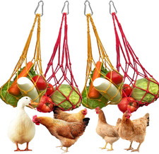 Chicken Vegetable String Bag, Hanging Feeder Toy Vegetable Rack with Hook for Ch