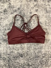 Alo Yoga Strappy Back Sports Bra Women's Small Burgundy Wine NWT Yoga Pilates