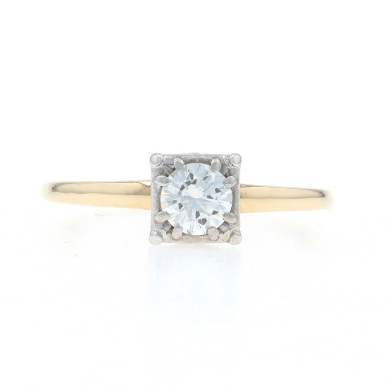 Jabel Diamond Vintage Solitaire Engagement Ring - Yellow Gold 14k Round .35ct