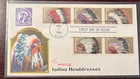 #2501-05 Indian Headdresses FDC on beautiful handpainted cachet, #17 of 30