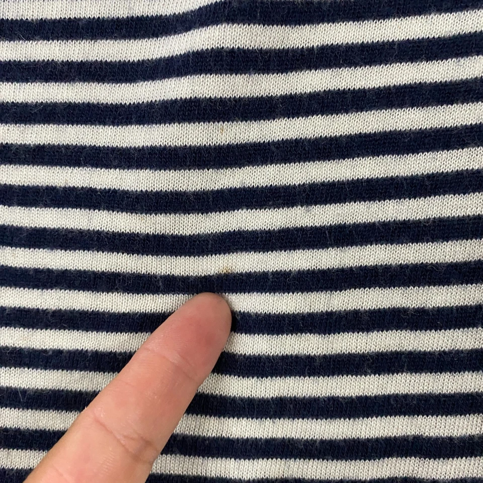 Jenni Kayne 上衣女式小号针织条纹毛衣粘纤羊绒白色黑色 — 第 2/4 张图片