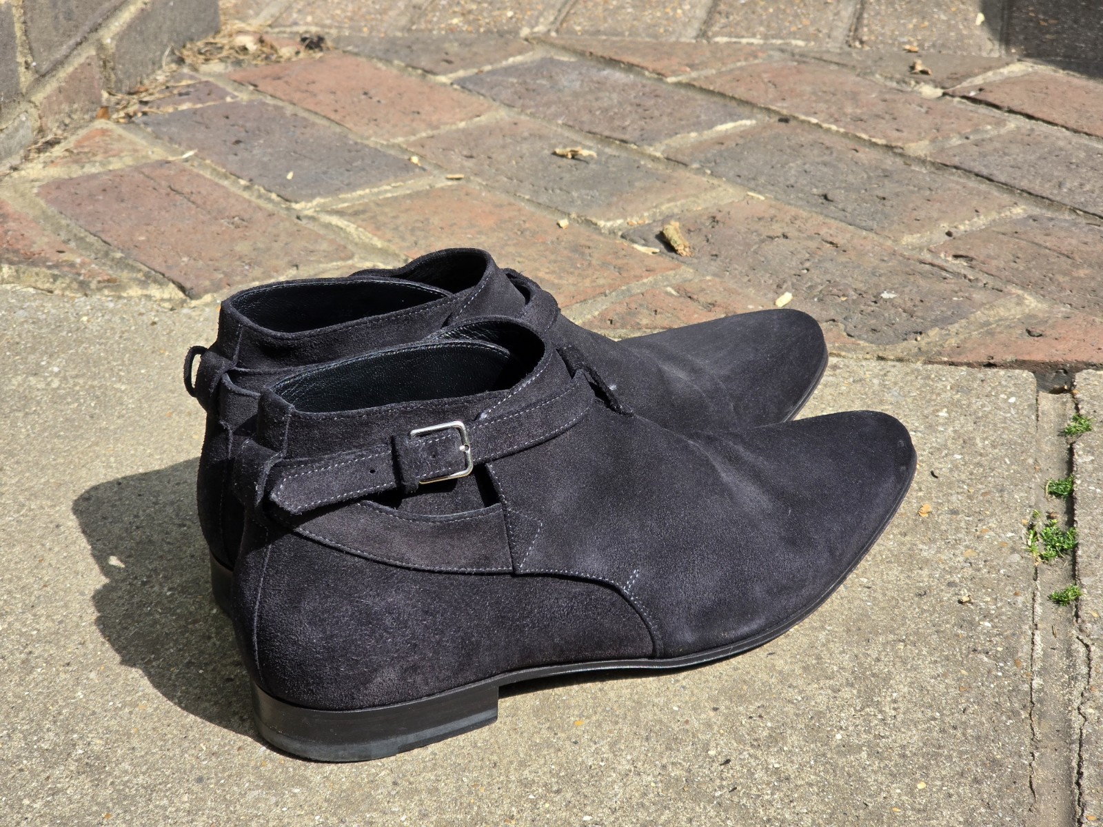 Saint Laurent Paris Stivali Jodhpur scamosciati neri (taglia: UK 8 5 EU 42 5)