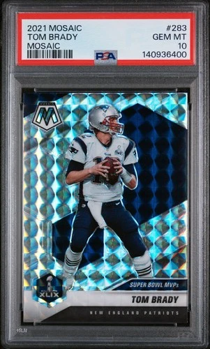 2021 Panini Mosaic - Super Bowl MVPs Tom Brady #283 Mosaic Prizm PSA 10