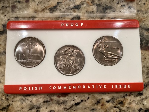 1965 Poland Polish 10 Zlotych 3 Coin Proof Set - 700th Anniversary of Warsaw