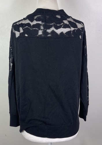 American Eagle Black Womens Cropped Cardigan Lightweight XL Lace Fairygrunge Y2K - Picture 3 of 12