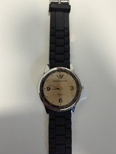 Emporio Armani Quartz Mens Rubber Band Wristwatch