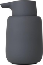 Image of blomus Sono Soap Dispenser 250 ml Ceramic Hand Soap Dispenser in Dark Grey Diam