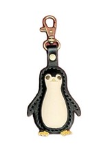 Portland Leather Goods Black PENGUIN Keychain Tassel Purse Charm Polar Animal