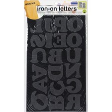 Dritz CO150-LBK Soft Flock Iron-On Letters 1.5" Cooper-Black